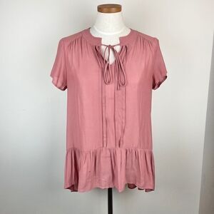Ro & De Front Tie Blouse